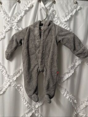 Magnetic Me Gray Sherpa Footed One-Piece